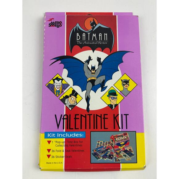 Vintage 1992 Batman The Animated Series Valentine Kit Mello Smello Made in USA - Picture 1 of 5